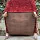 Paire de fauteuils club art déco velours frappé rouge bordeaux 1930
