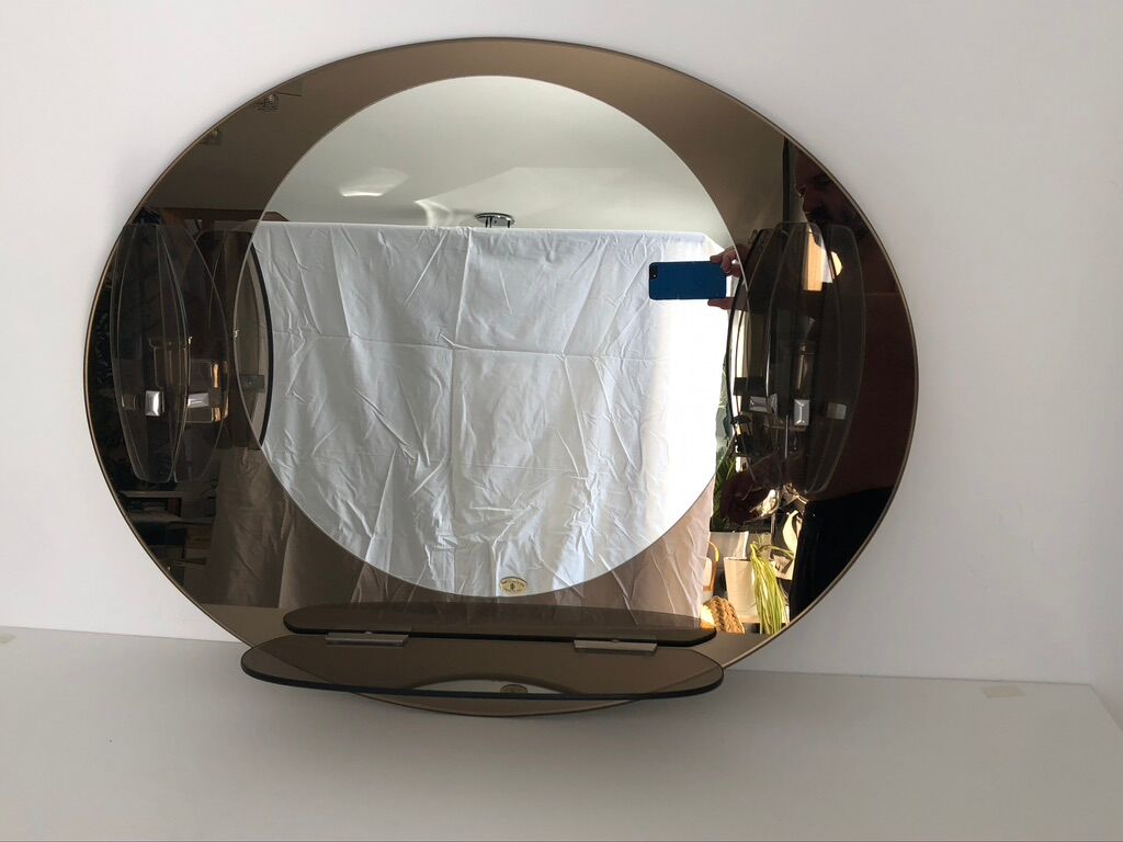 Miroir Lupi Cristal Luxor avec 2 appliques intégrées et tablette