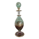 Vial / perfume bottle in tinted and cut glass golden border