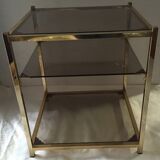 End table in smoky glass