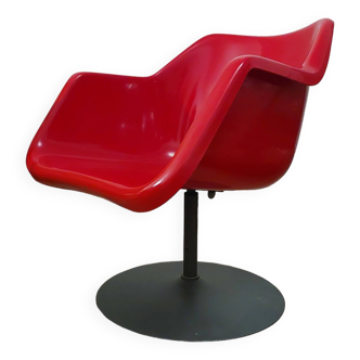 Chaise lounge roratif  spaceage tulipe coque plastique