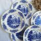 Assiettes creuses Moulin des Loups bleu