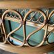 Vintage bamboo rattan half-moon console