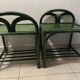 Headboard + 2 rattan bedside tables Maugrion / Roche Bobois 1980s
