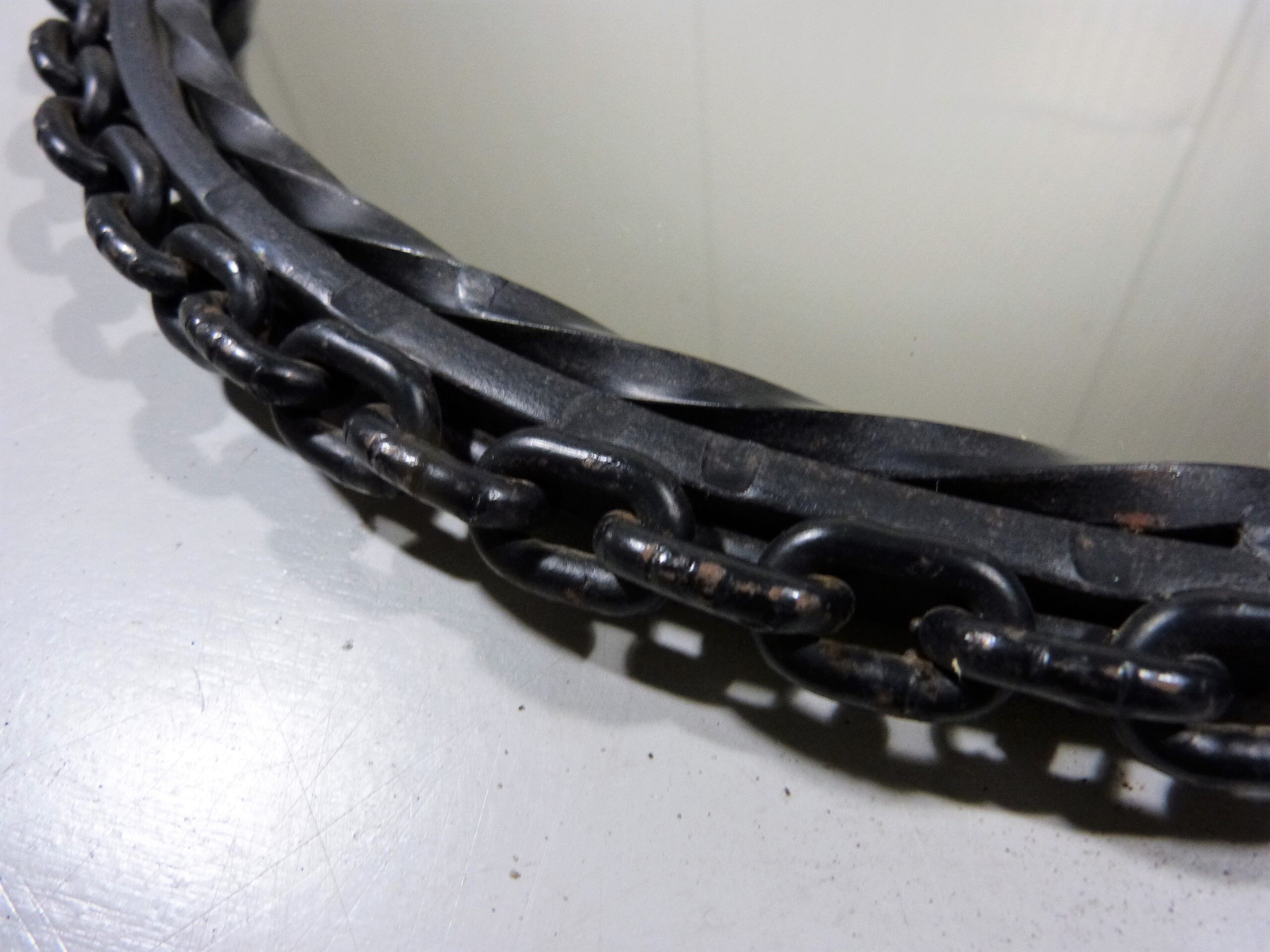 1960's Vintage Wrought Iron Chain Mirror
