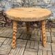 Solid pine tripod coffee table, raw, 1960