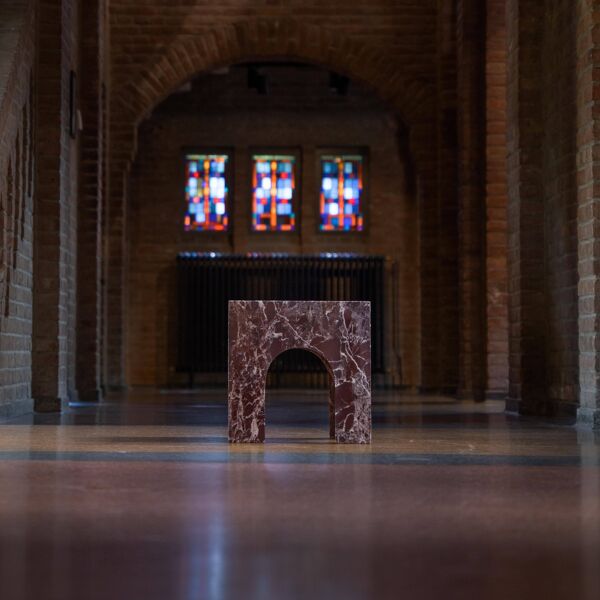 Table d'appoint en marbre Rosso Levanto