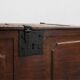 Flemish Oak Blanket Chest with panelled front and iron lock, dated 1825