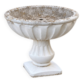 Pedestal planter in patinated stone – large garden bowl