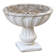 Pedestal planter in patinated stone – large garden bowl