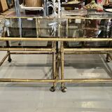 Coffee table and nesting tables Bamboo model - Bronze Italy 1970