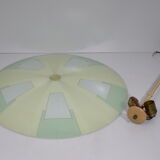 Vintage glass hanging lamp with colour patterns