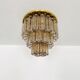Brass and Smoked Glass Chandelier by Glashütte Limburg