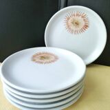 6 Flat plates from the St Amand earthenware factory 1713 Vintage
