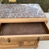 Renovated art deco sideboard in solid oak and marble