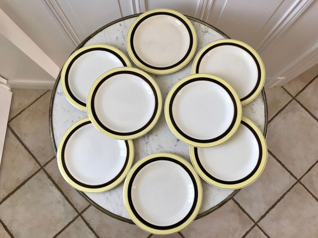 Set of 9 dessert plates salins "texas" 50s