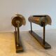 Pair of adjustable vintage wall lamps, matte brass, France 1970
