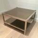 Pair of large side tables in chrome and bronze mirrors