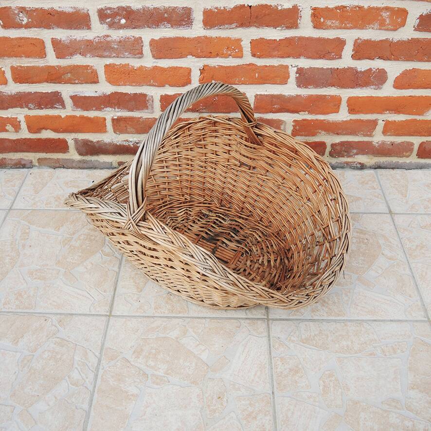 Old wicker log basket