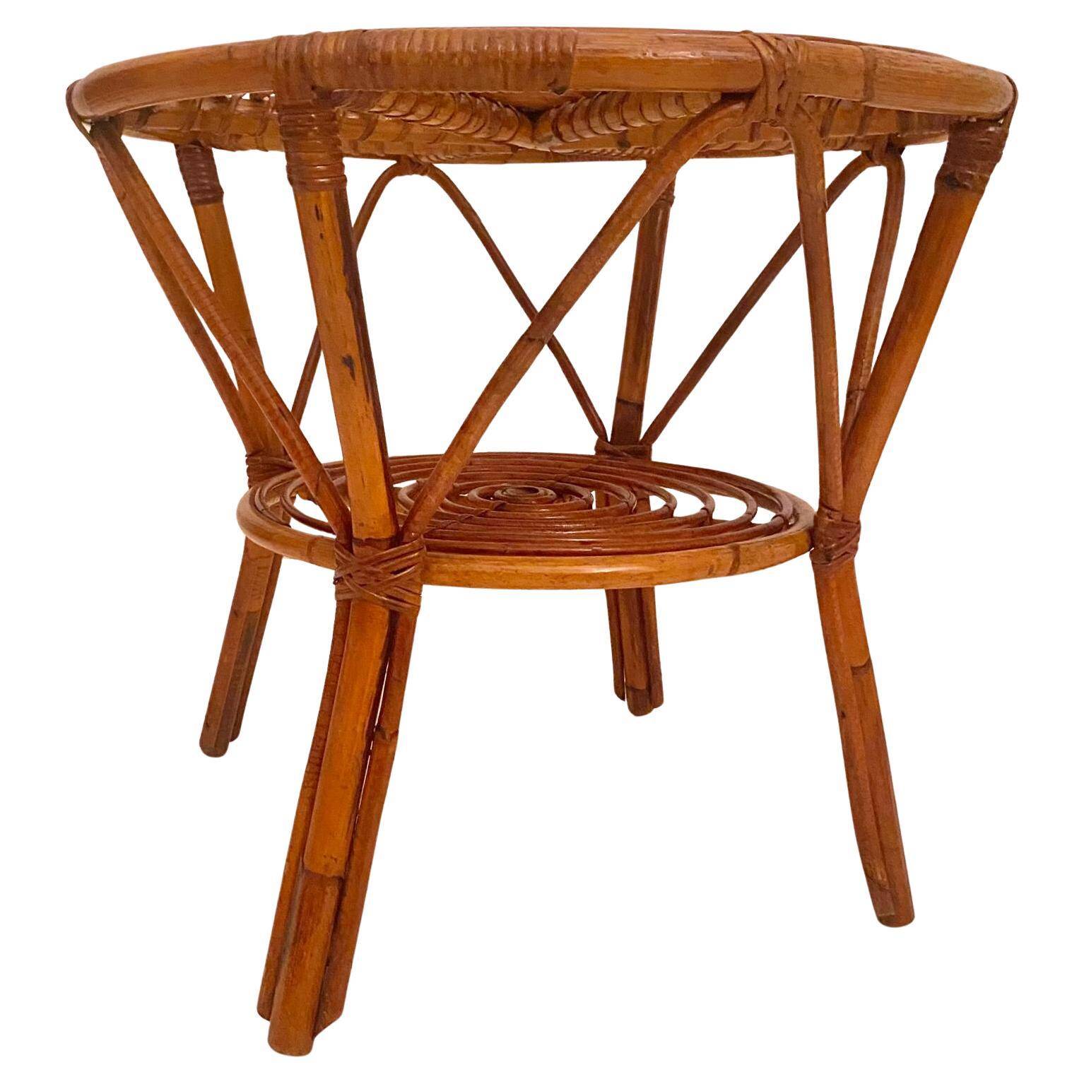 Mid Century Modern Bamboo Chairs and Table Set, Italy 1960s