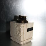 Set ashtray and table lighter in vintage travertine 1960