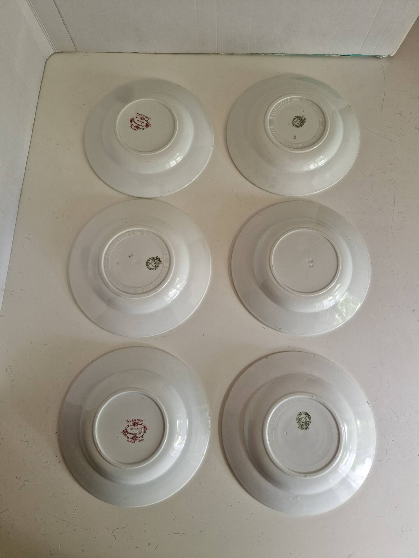 Set of 6 Deep Plates Saint Amand Terre De Fer Anemone Model Den
