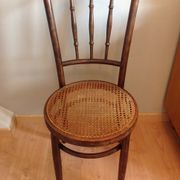 Chaise bistrot Fischel avec assise cannée vintage années 20/40