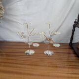 Pair of Art Nouveau Style Silver Plated Metal Candlesticks, BMF Made in Germany