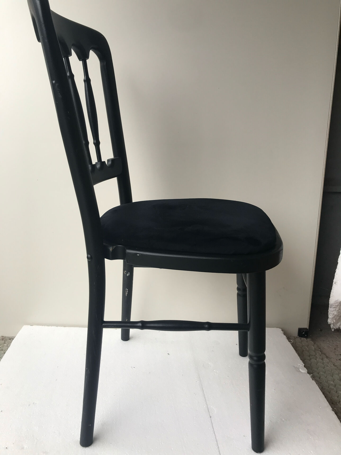 Chaises Napoléon en bois massif et velours