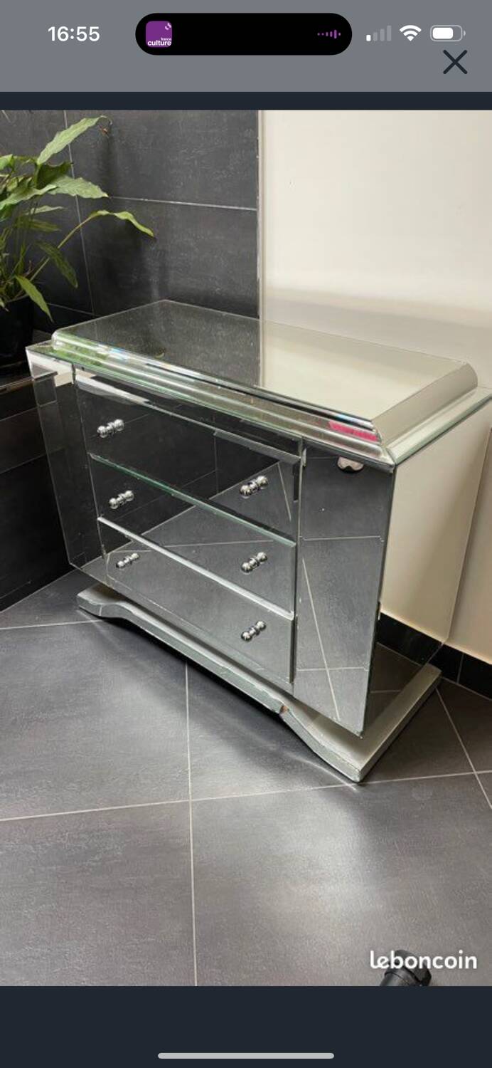 Commode verre miroir Art Déco
