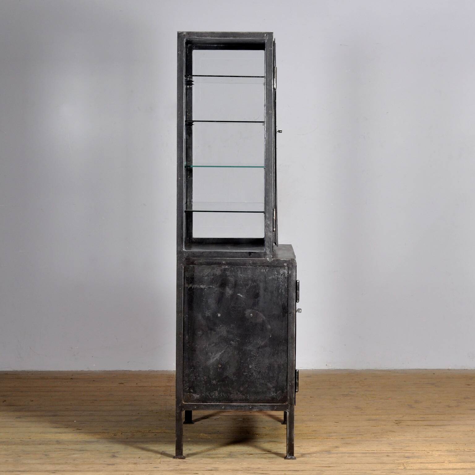 Polished iron medicine cabinet, 1930s