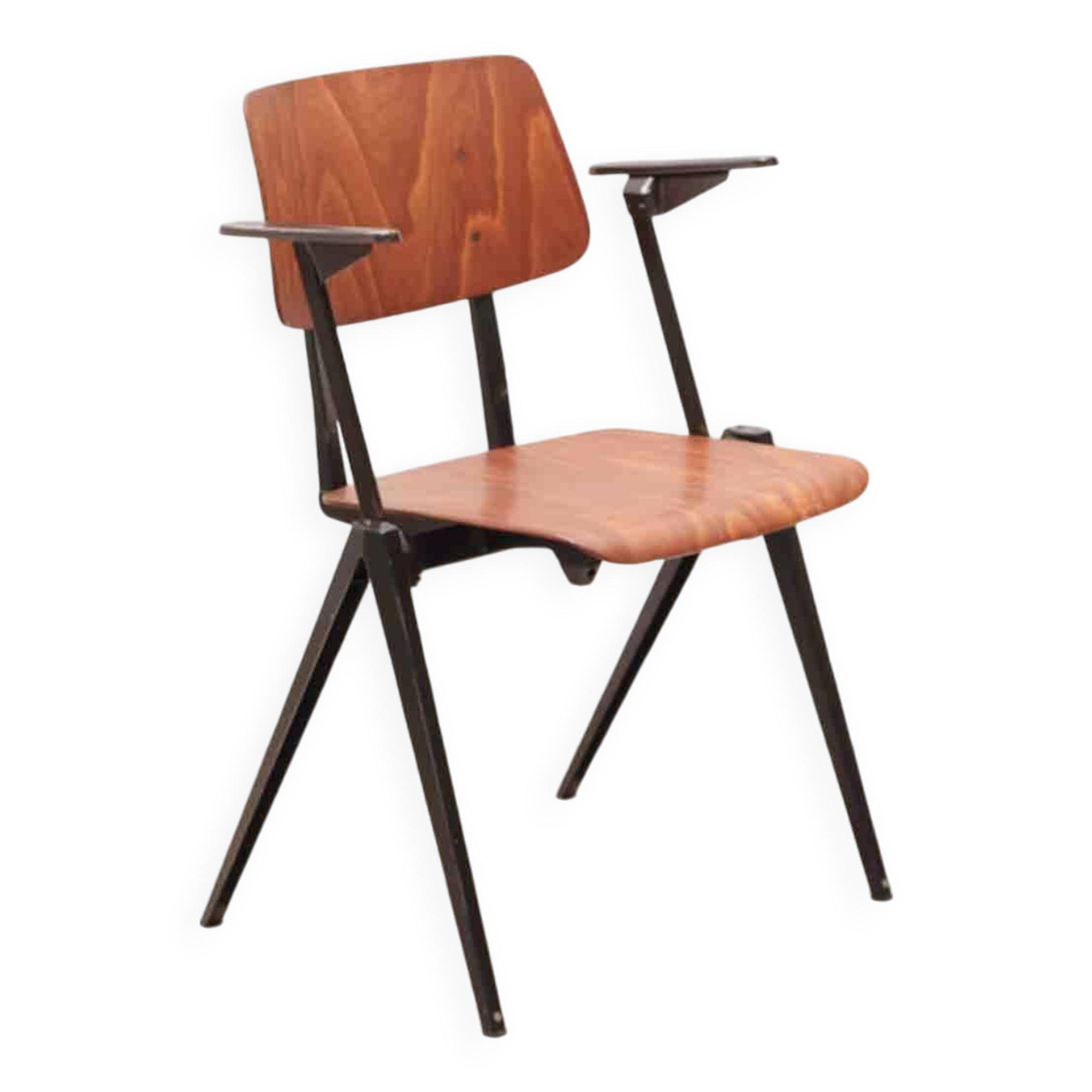 Galvanitas S21 chair with oak and black armrests