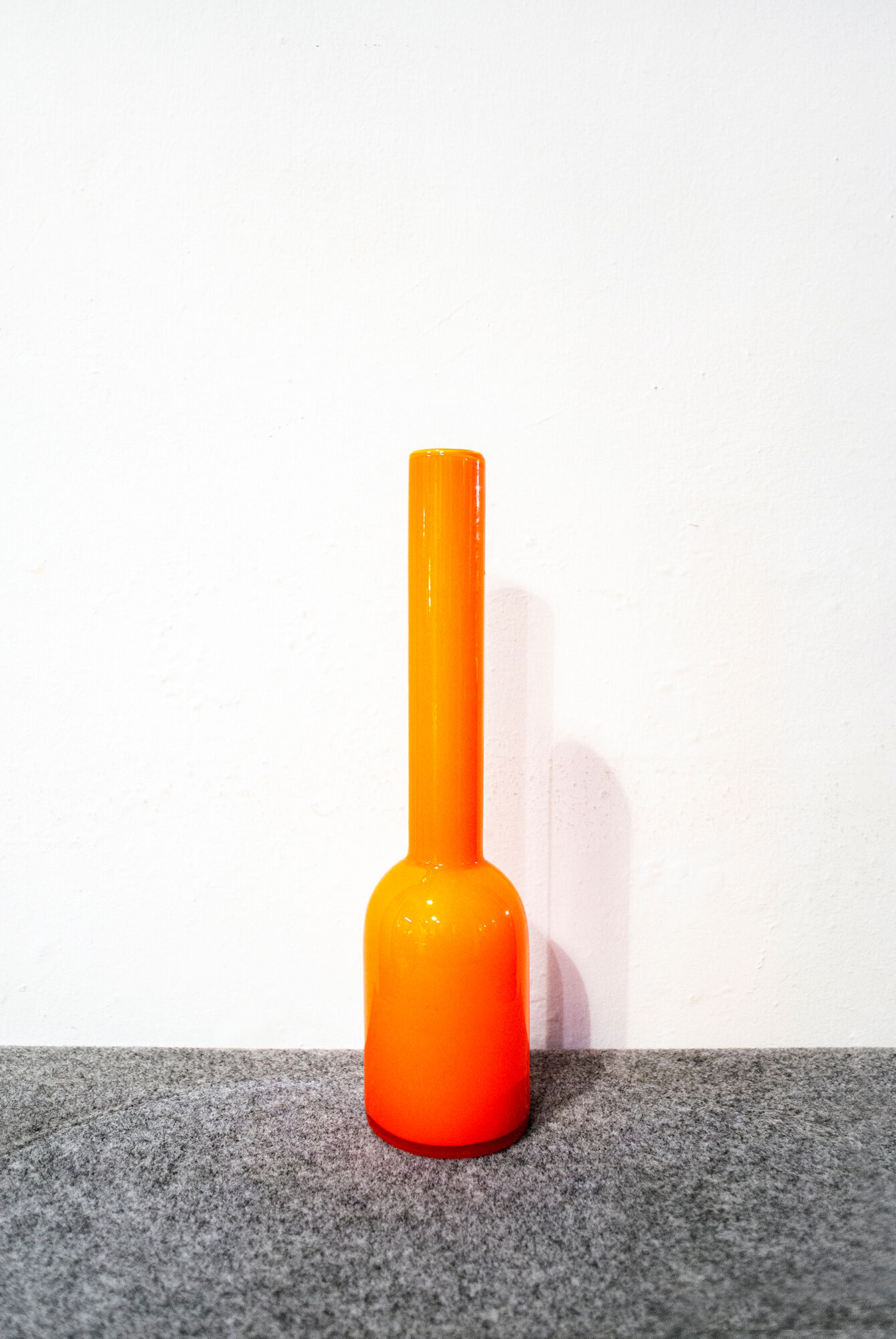 Orange glass vase by Holmegaard, 60s