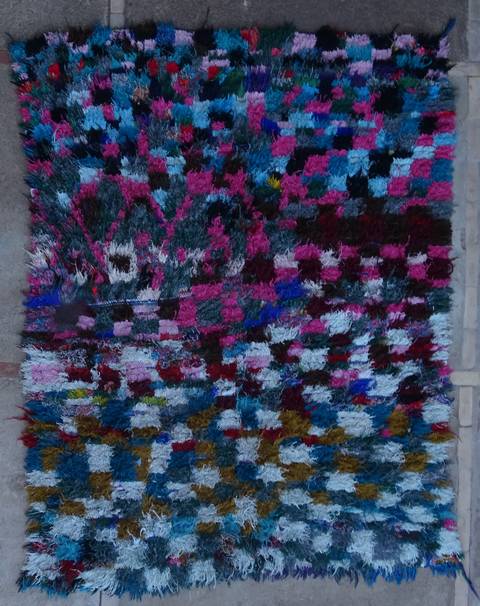 Berber carpet boucharouette wide 175x140 cm