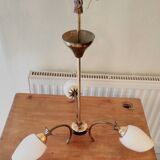 Vintage chandelier with 3 opaline globes