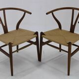 1960s Hans J. Wegner Set of 6 Early Wishbone Chairs in Oak By Carl Hansen and Son, Denmark