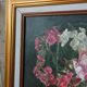 Canvas, flower painting and gold frame