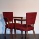Pair of red Art Deco bridges chairs. Fully original. TBE