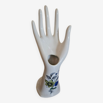 Soliflore ou baguier main avec motifs floraux