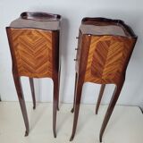 Pair of Louis XV style bedside tables in marquetry