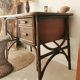 Rattan desk and vintage canning