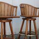 Pair of bamboo bar stools full canned colonial style 1960
