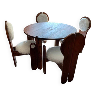 Chaises et table de salle à manger vintage par Szedleczky, années 1960, lot de 5