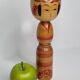 Large traditional Japanese Kokeshi doll dated 1958, hand painted, 30 cm