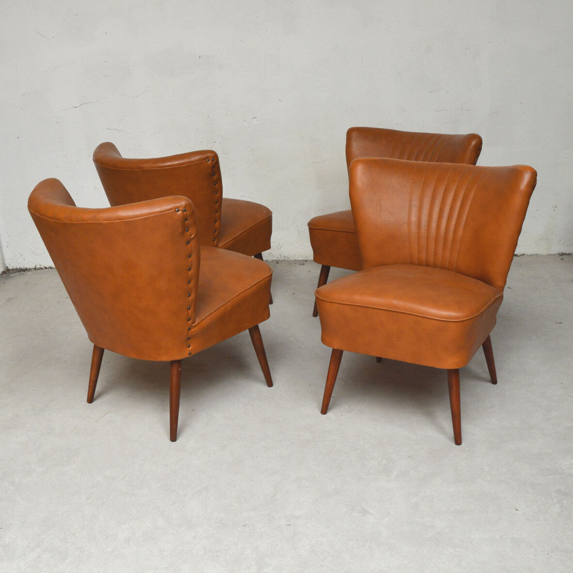 Vintage Tan cocktail armchair years 60