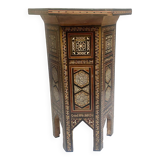 Oriental pedestal table (Syria) in micromozaic (bone, mother-of-pearl)