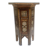 Guéridon Oriental (Syrie) en micromozaïque (os,nacre)