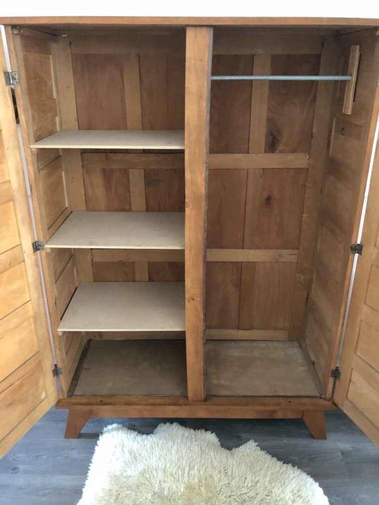 Vintage René Gabriel wardrobe, old furniture known as disaster victims