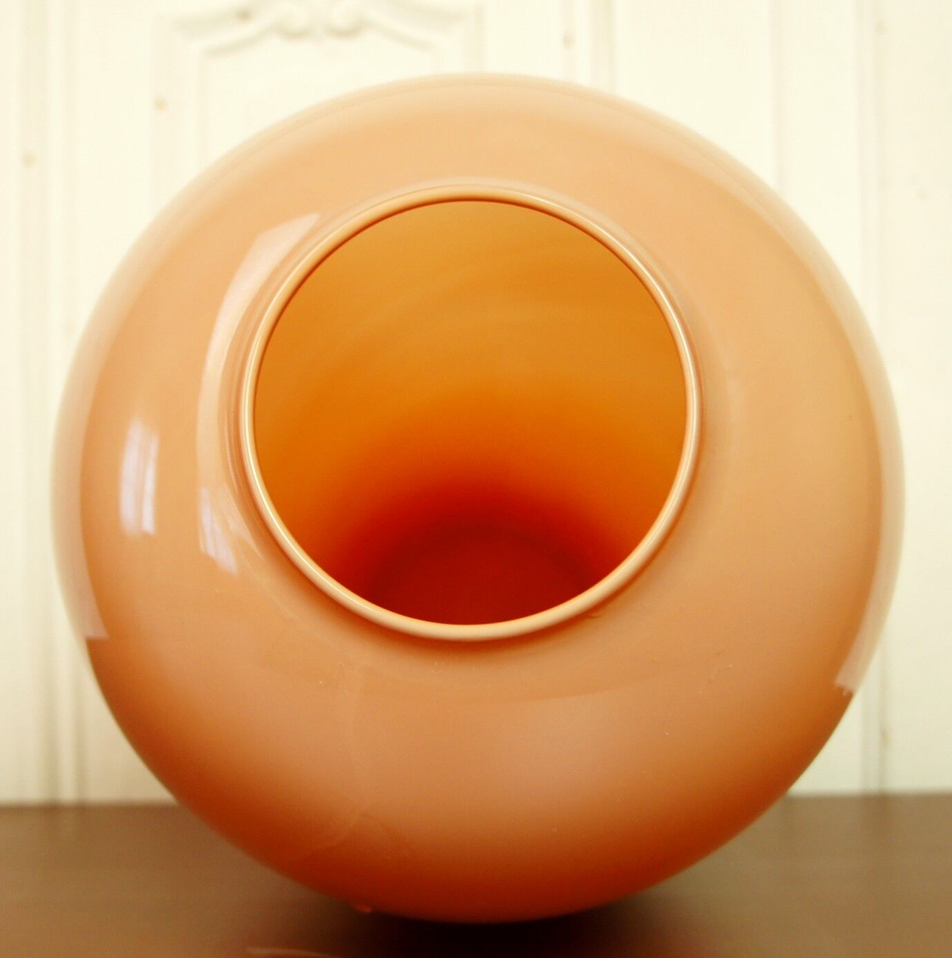 Iridescent blown glass vase