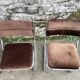 Set of 4 brown velvet zigzag chairs 1970